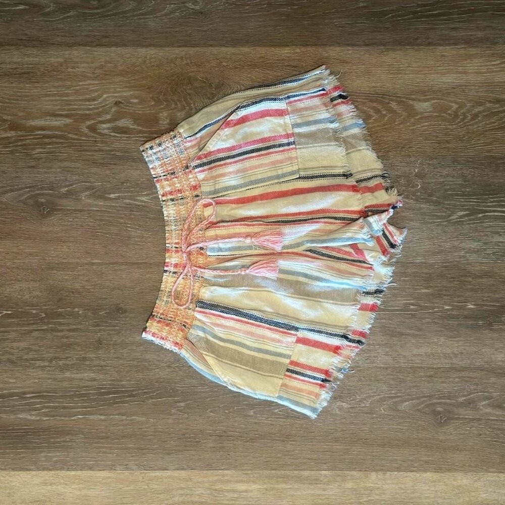 Women's Rewash Smocked Waist, Striped Shorts in Size Small